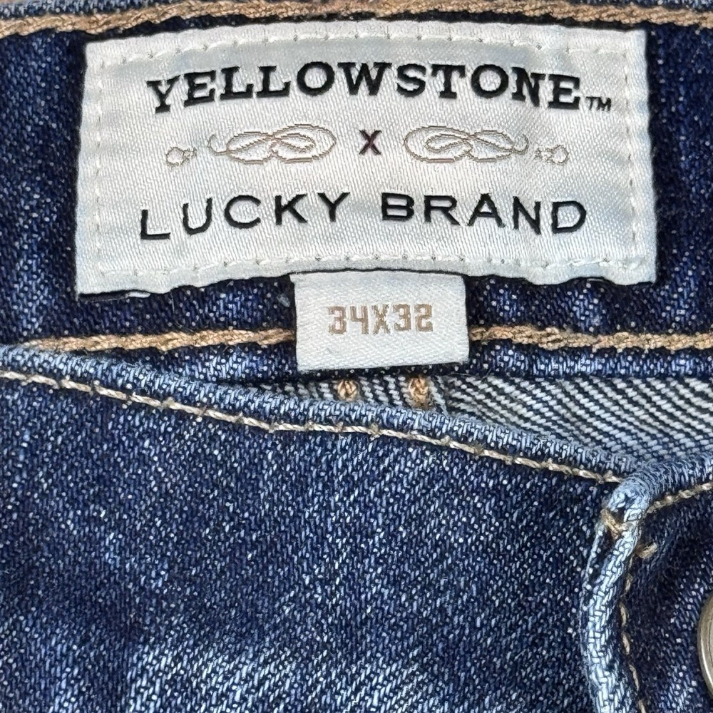 Lucky Brand Jeans Mens 34x32 Yellowstone Vintage Straight Denim Cowboy - Picture 4 of 10